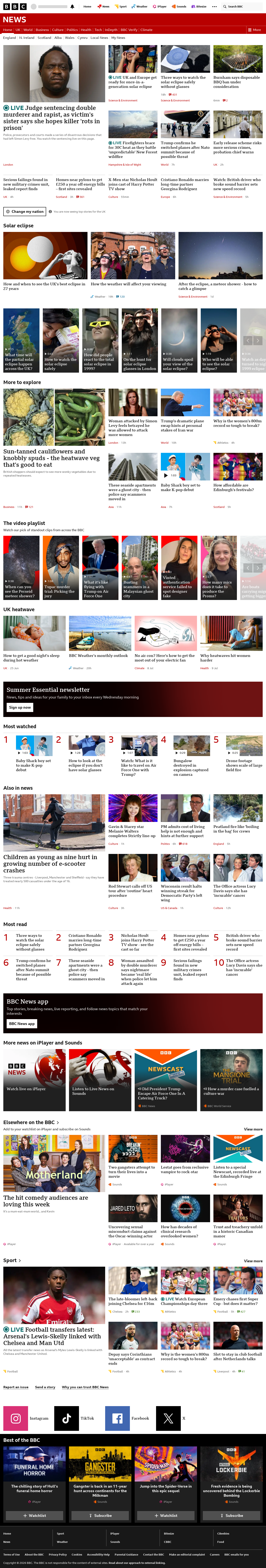 BBC News snapshot from Wednesday, 12 August 2026 at 12:00