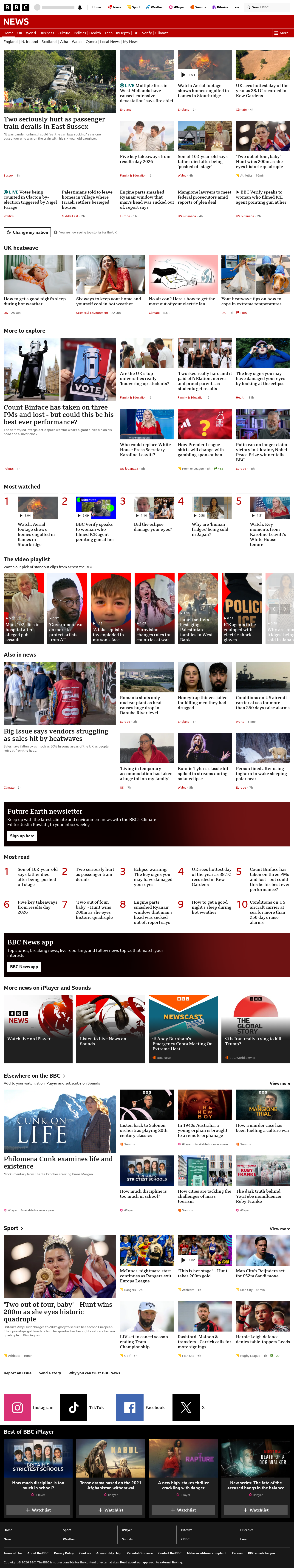 BBC News snapshot from Friday, 14 August 2026 at 00:00