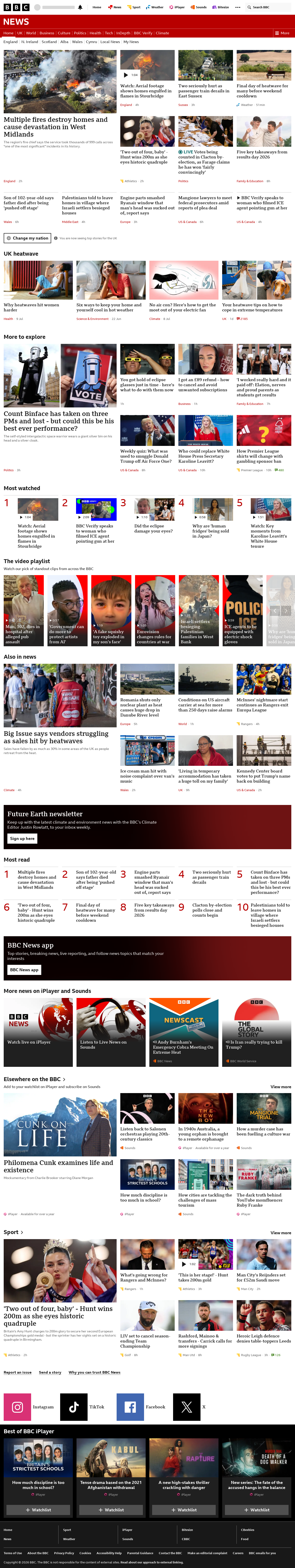 BBC News snapshot from Friday, 14 August 2026 at 02:00