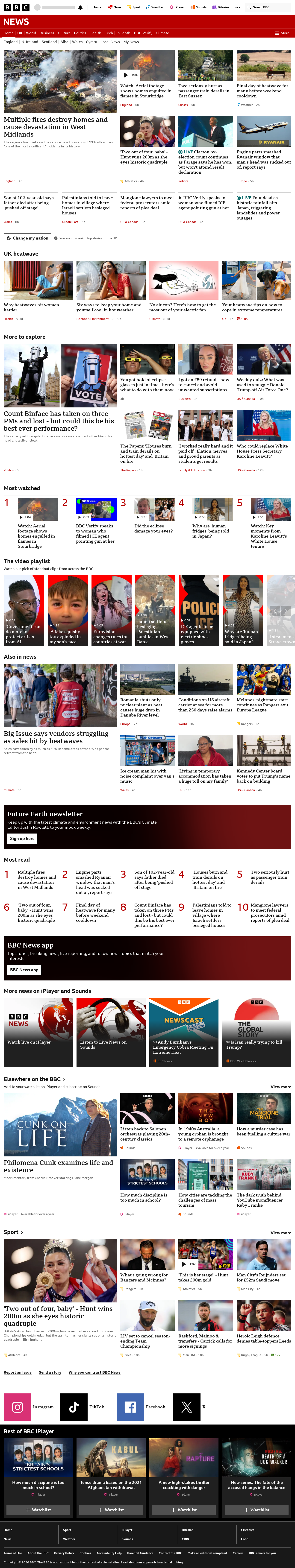 BBC News snapshot from Friday, 14 August 2026 at 04:00