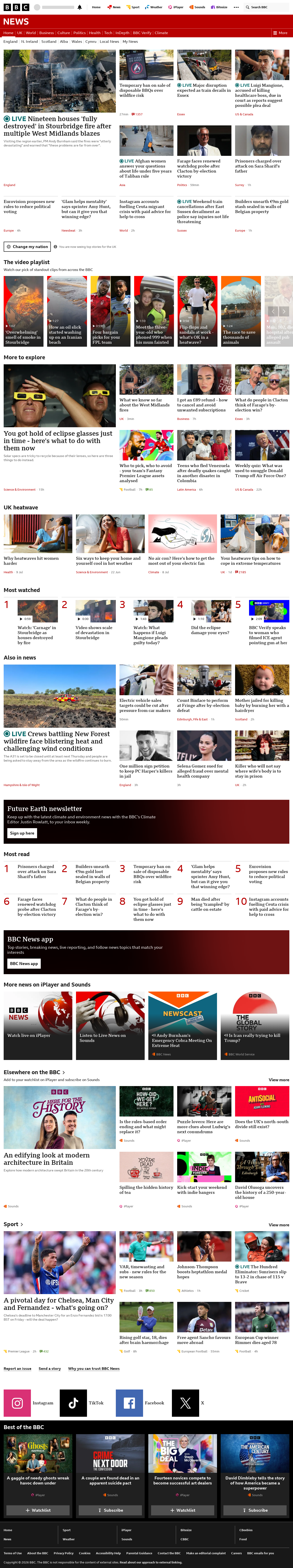 BBC News snapshot from Friday, 14 August 2026 at 16:00