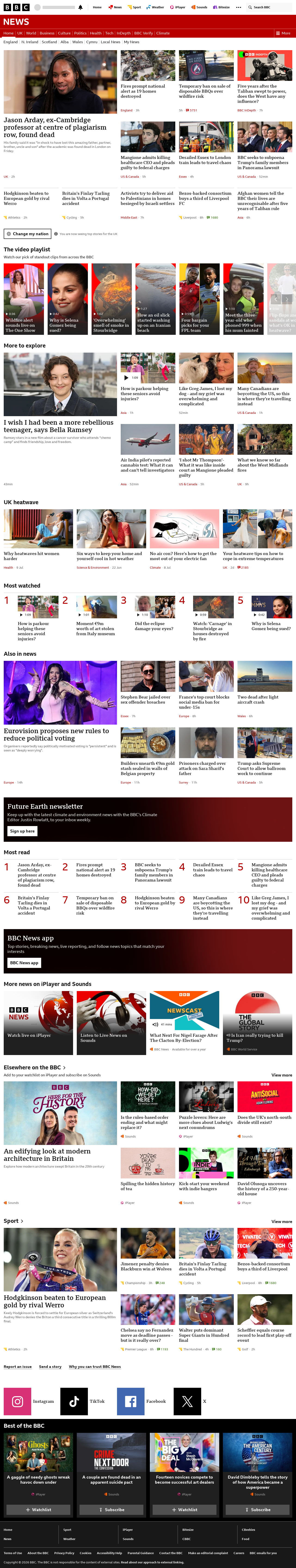 BBC News snapshot from Saturday, 15 August 2026 at 02:00