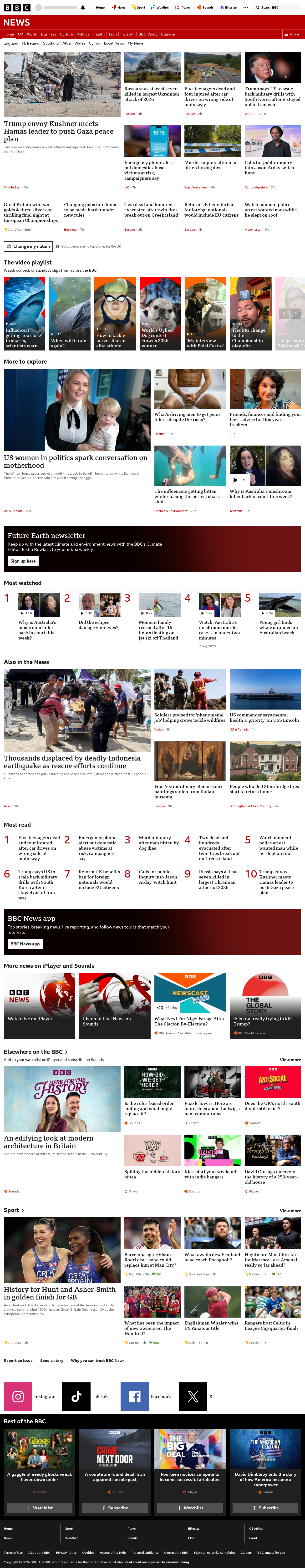 BBC News snapshot from Monday, 17 August 2026 at 00:00