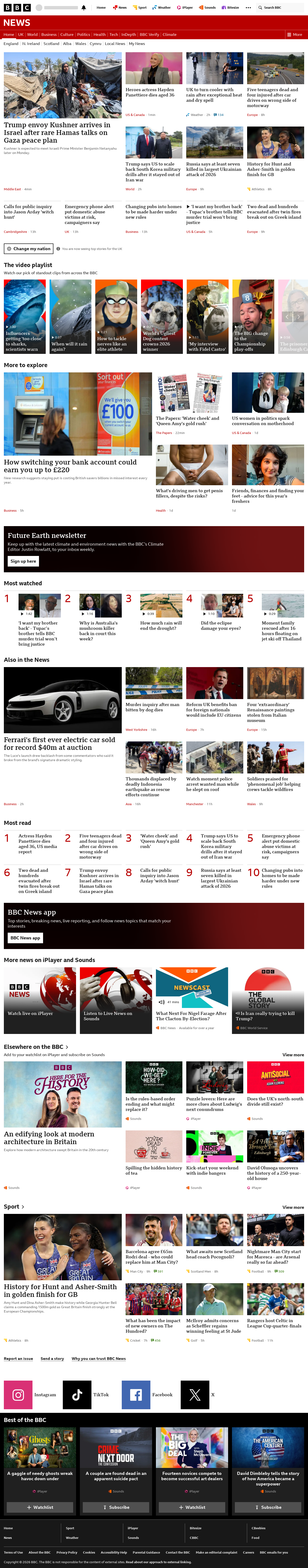BBC News snapshot from Monday, 17 August 2026 at 06:00