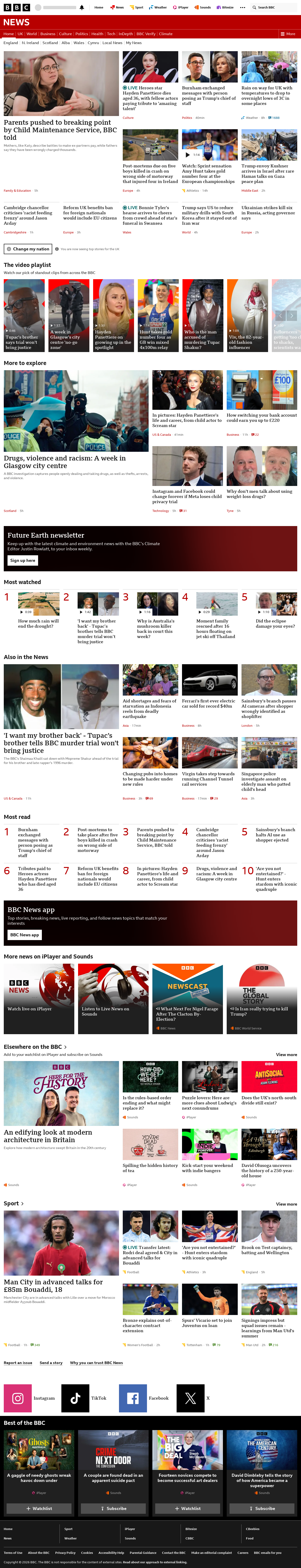 BBC News snapshot from Monday, 17 August 2026 at 12:00