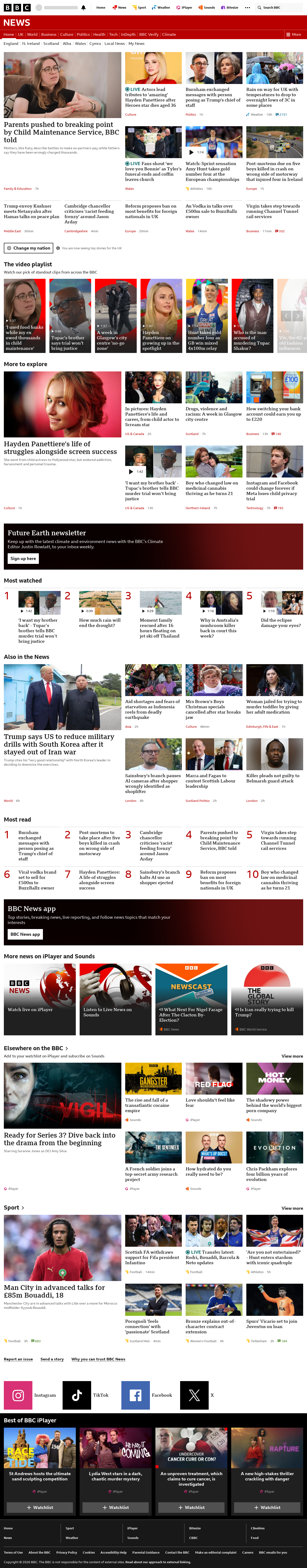 BBC News snapshot from Monday, 17 August 2026 at 14:00