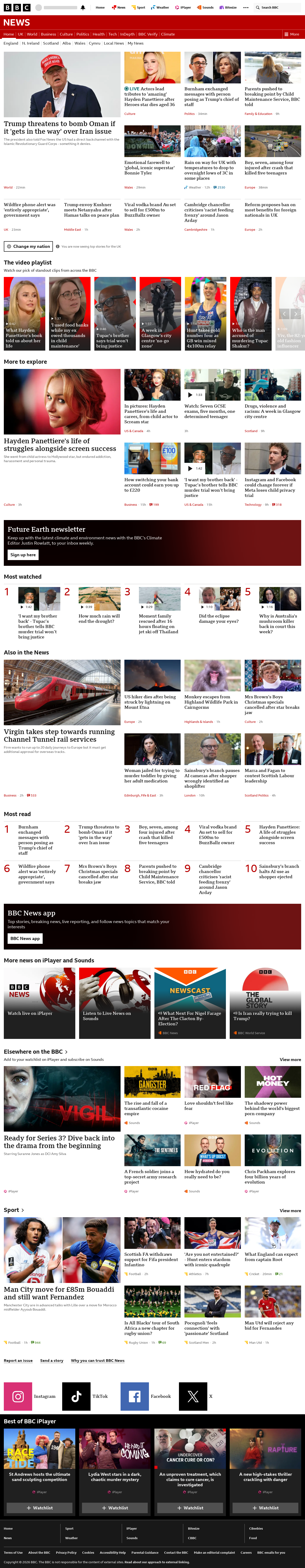 BBC News snapshot from Monday, 17 August 2026 at 16:00