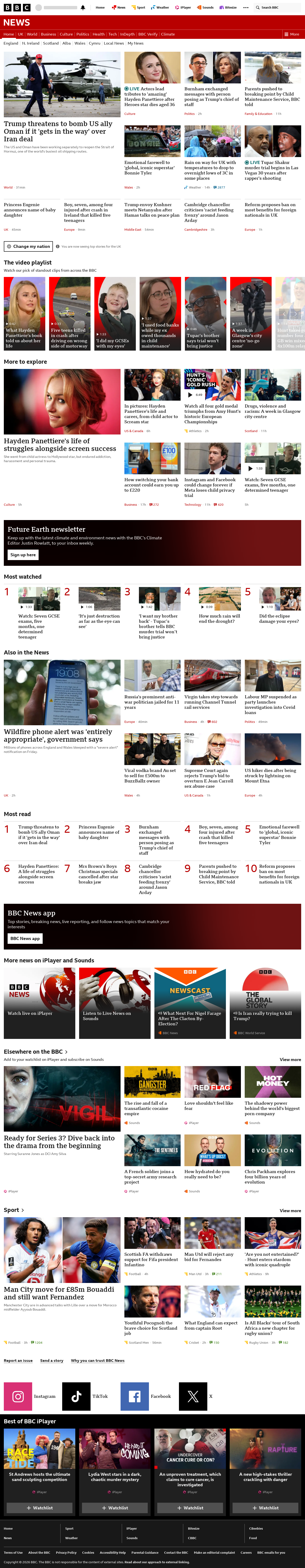 BBC News snapshot from Monday, 17 August 2026 at 18:00