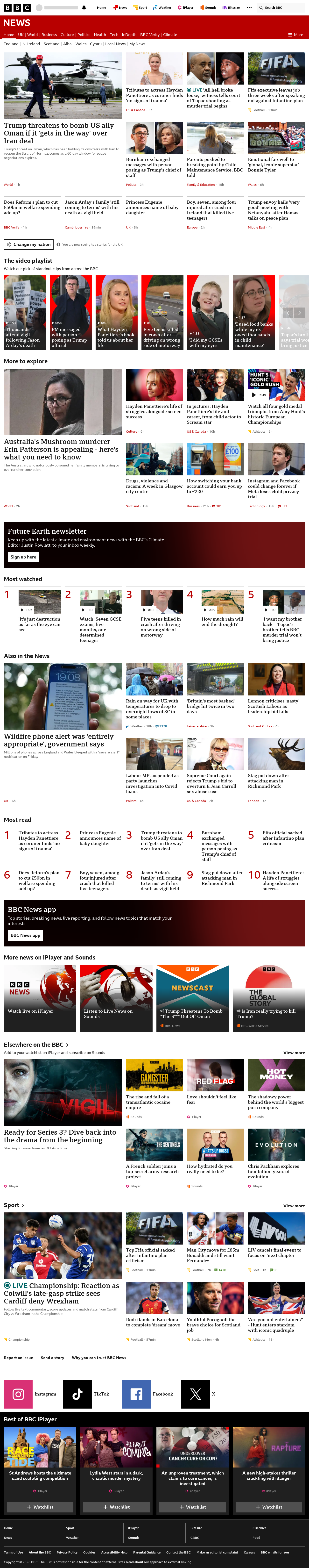 BBC News snapshot from Monday, 17 August 2026 at 22:00