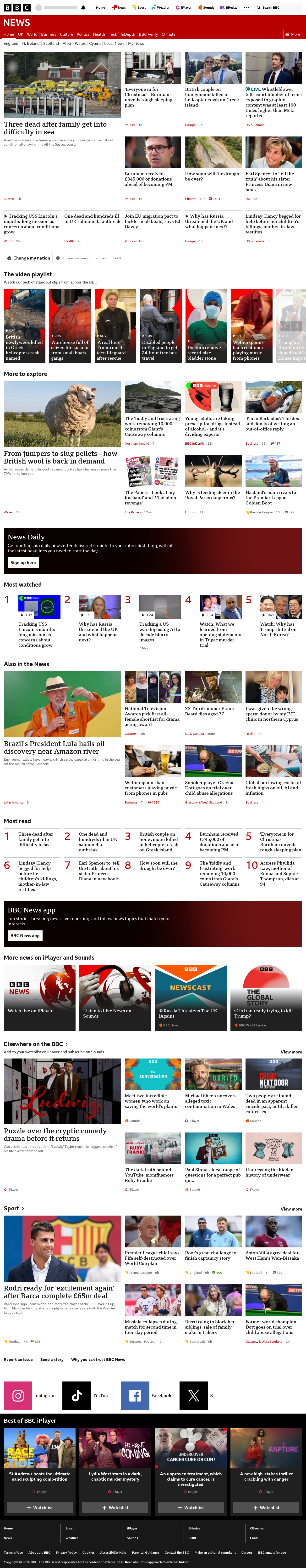 BBC News snapshot from Wednesday, 19 August 2026 at 00:00