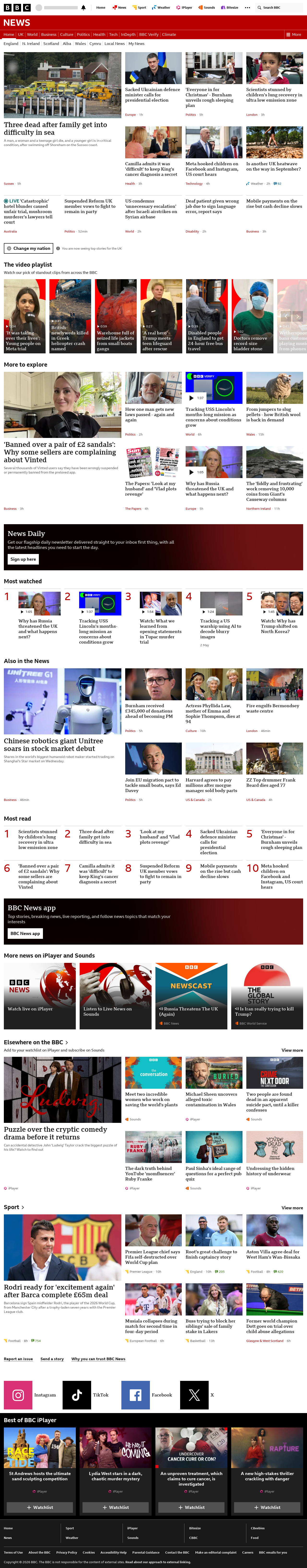 BBC News snapshot from Wednesday, 19 August 2026 at 04:00