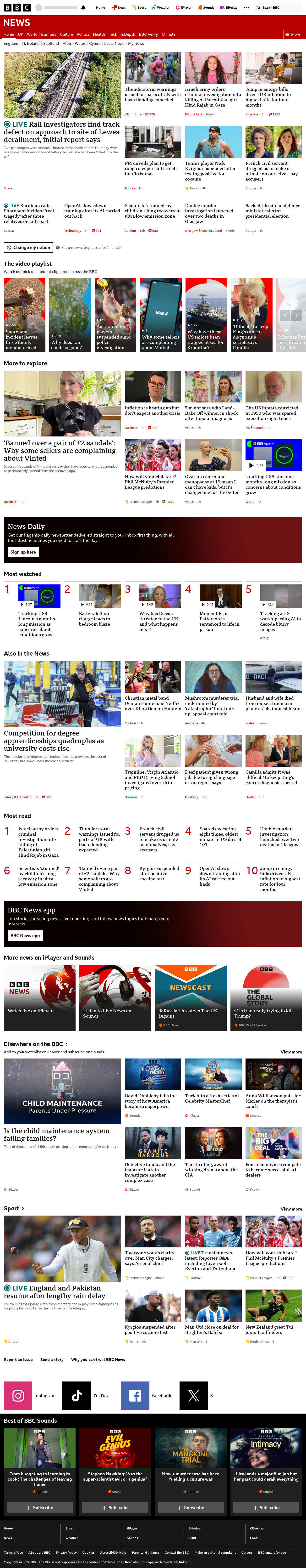 BBC News snapshot from Wednesday, 19 August 2026 at 14:00