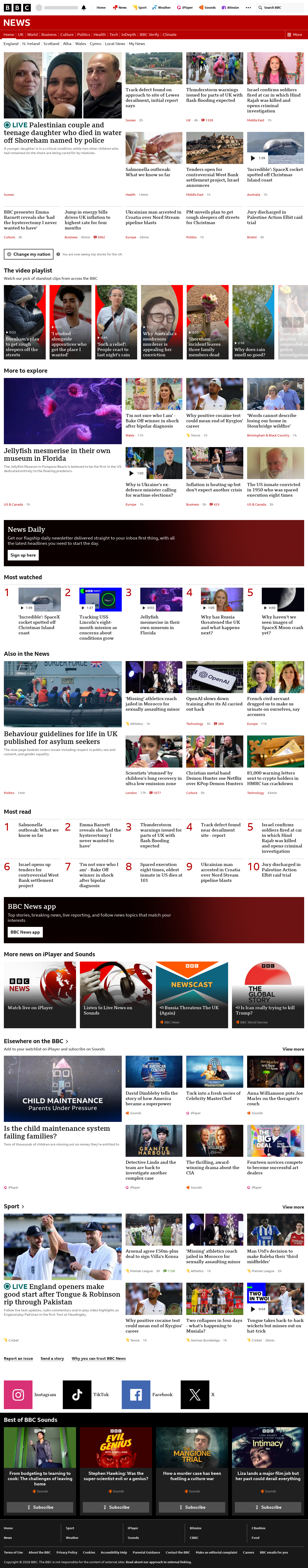 BBC News snapshot from Wednesday, 19 August 2026 at 18:00