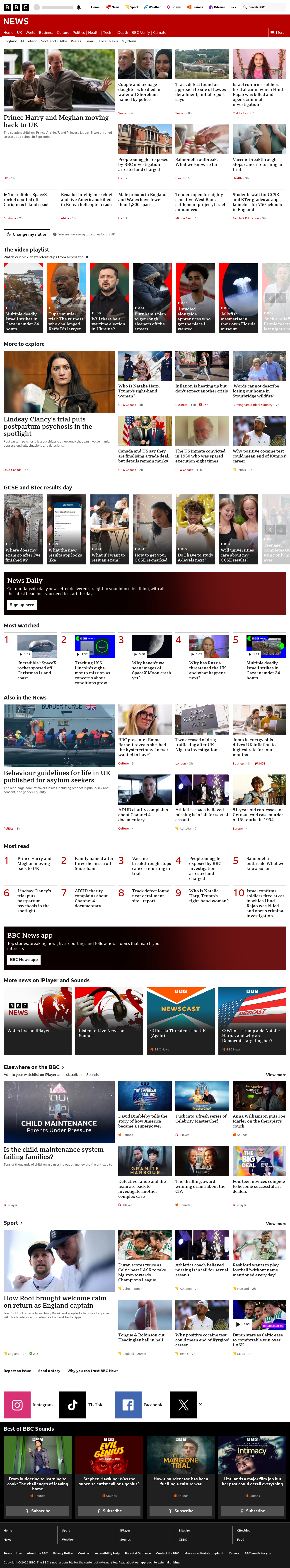 BBC News snapshot from Thursday, 20 August 2026 at 00:00