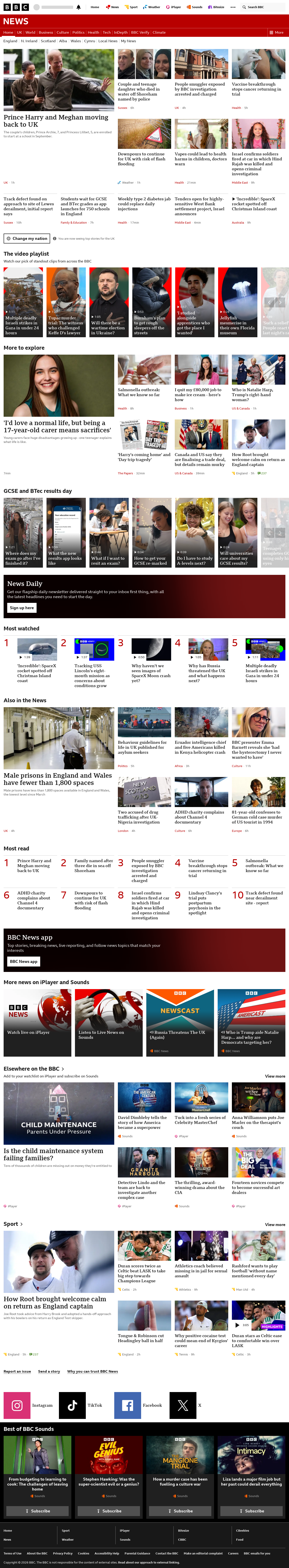 BBC News snapshot from Thursday, 20 August 2026 at 02:00