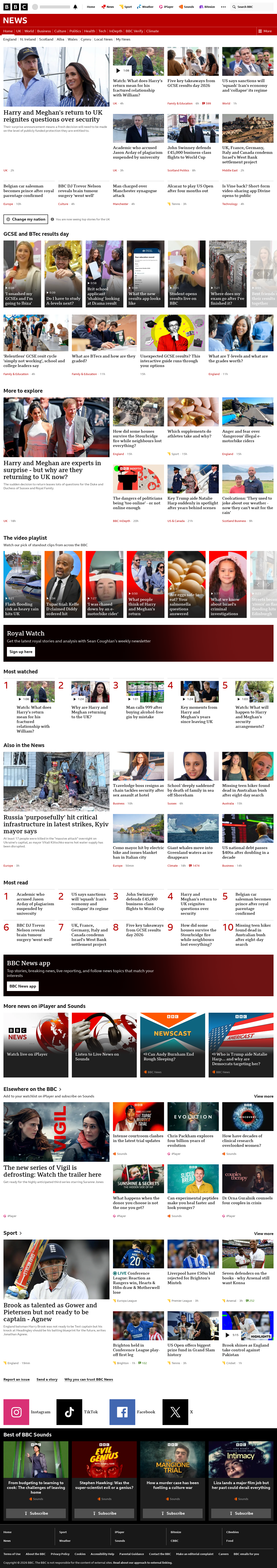 BBC News snapshot from Thursday, 20 August 2026 at 22:00