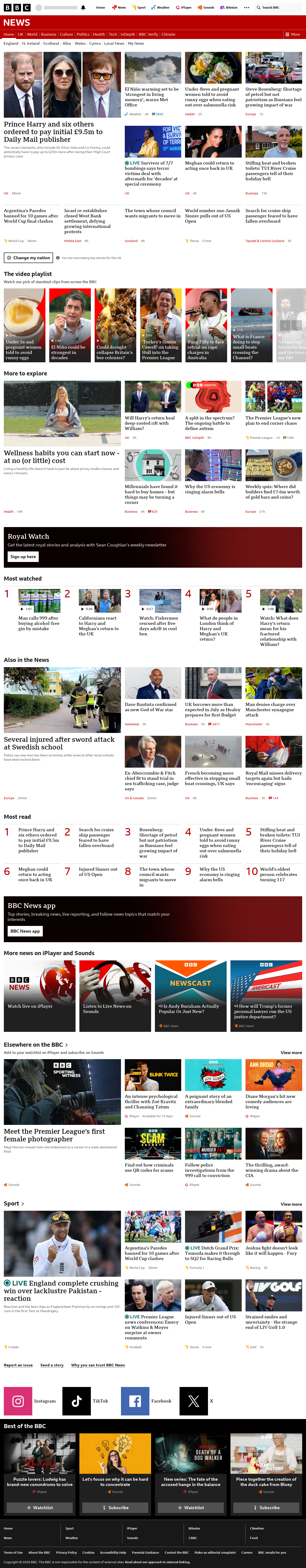 BBC News snapshot from Friday, 21 August 2026 at 16:00