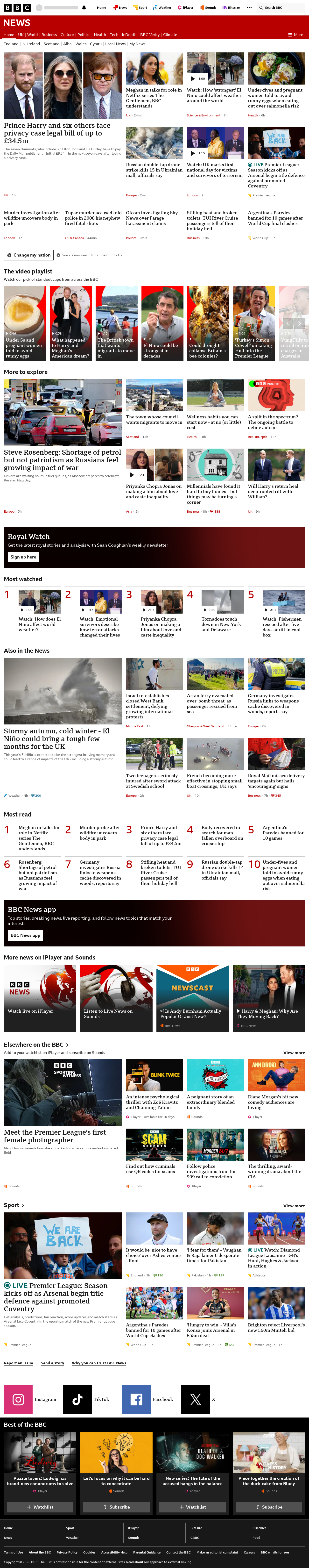 BBC News snapshot from Friday, 21 August 2026 at 20:00
