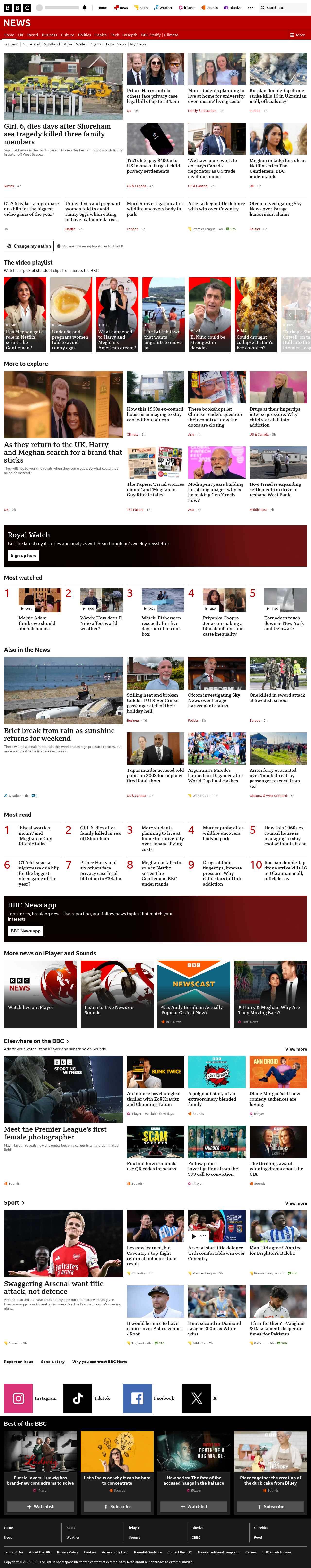 BBC News snapshot from Saturday, 22 August 2026 at 04:00