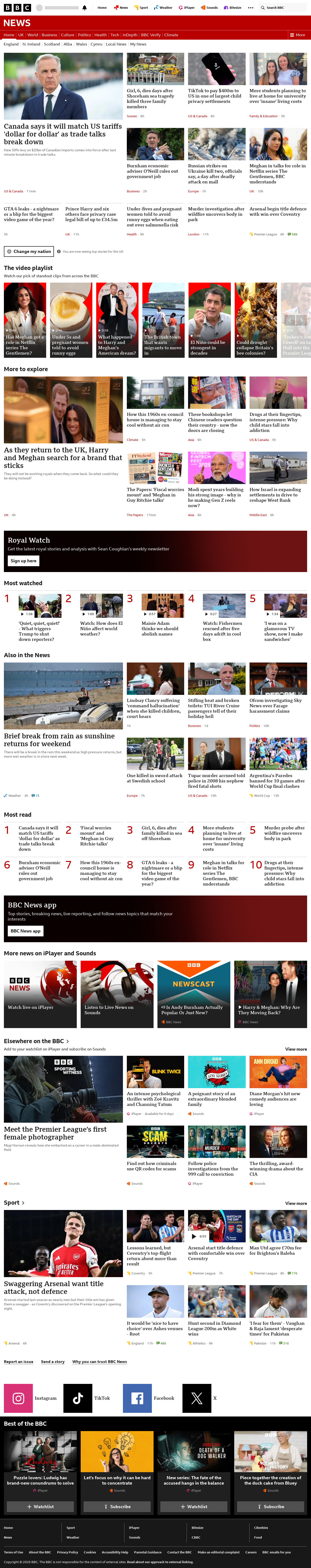 BBC News snapshot from Saturday, 22 August 2026 at 06:00
