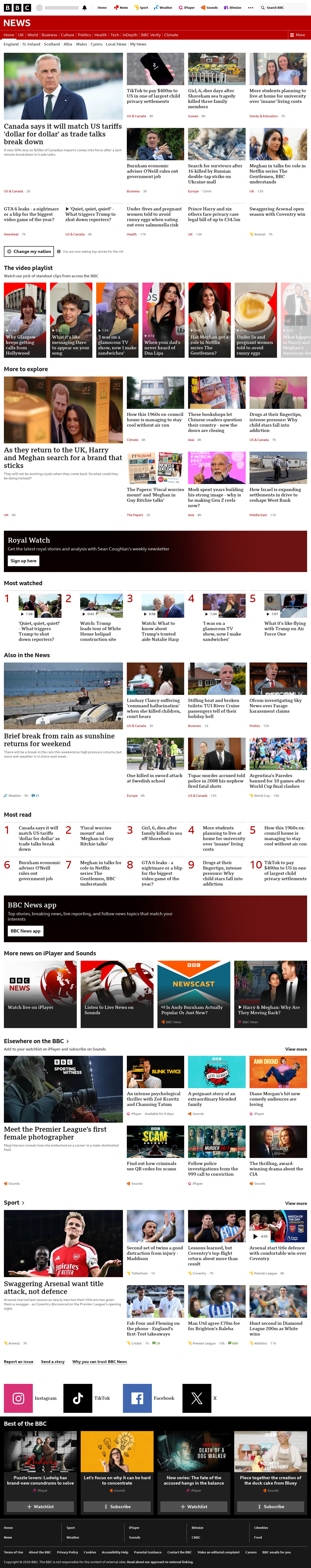BBC News snapshot from Saturday, 22 August 2026 at 08:00