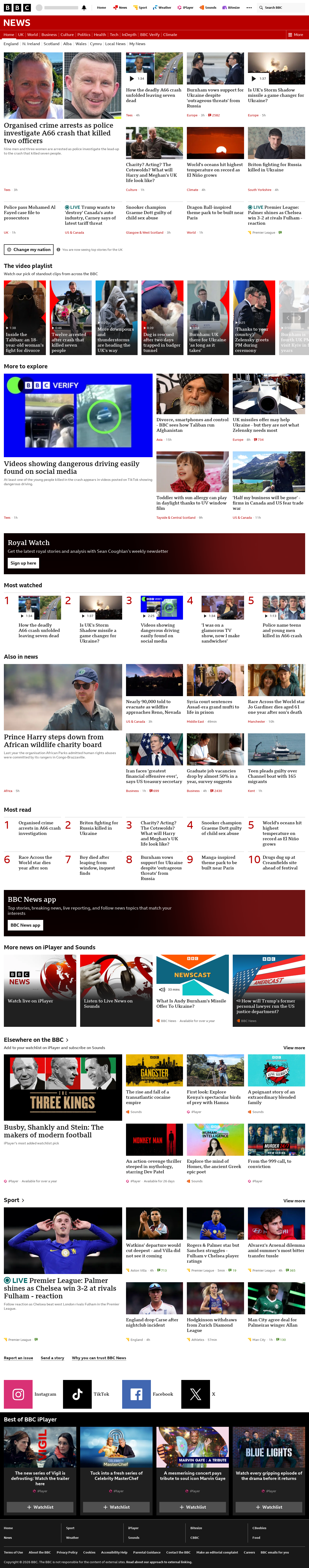 BBC News snapshot from Monday, 24 August 2026 at 22:00