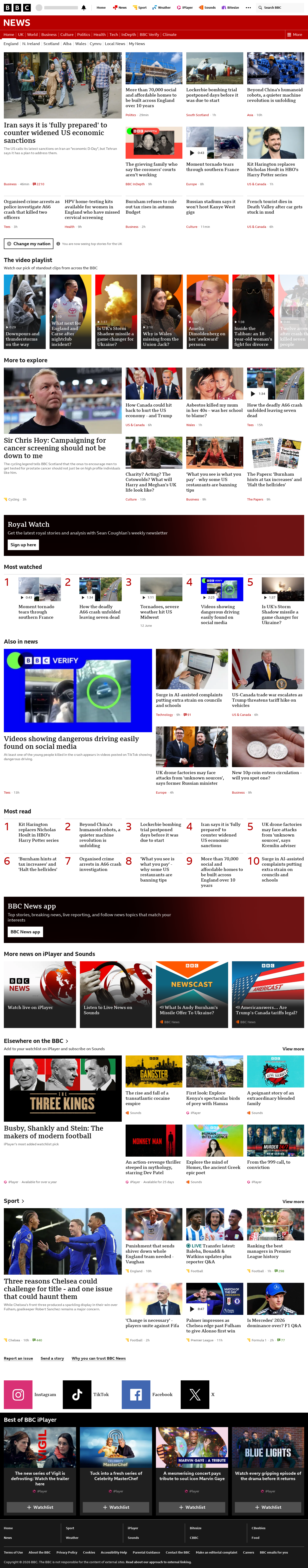 BBC News snapshot from Tuesday, 25 August 2026 at 10:00