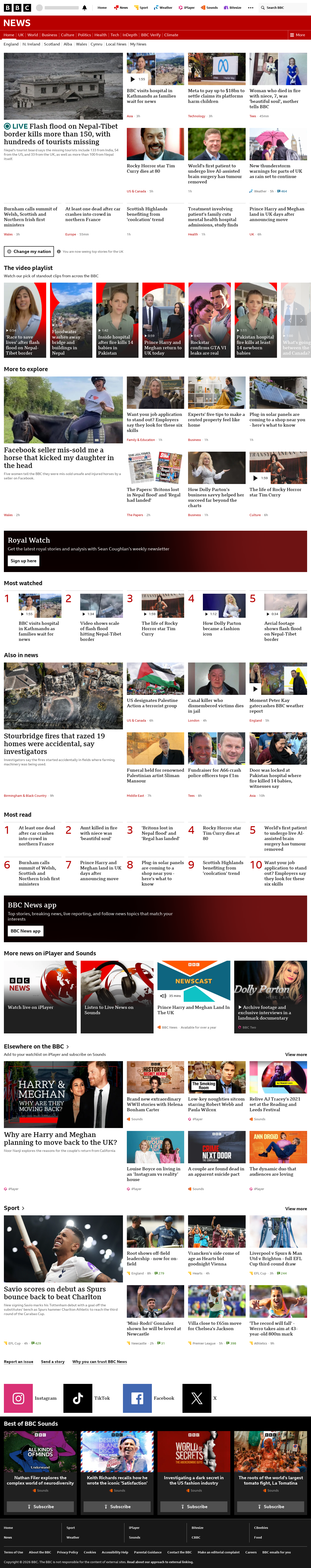 BBC News snapshot from Thursday, 27 August 2026 at 02:00