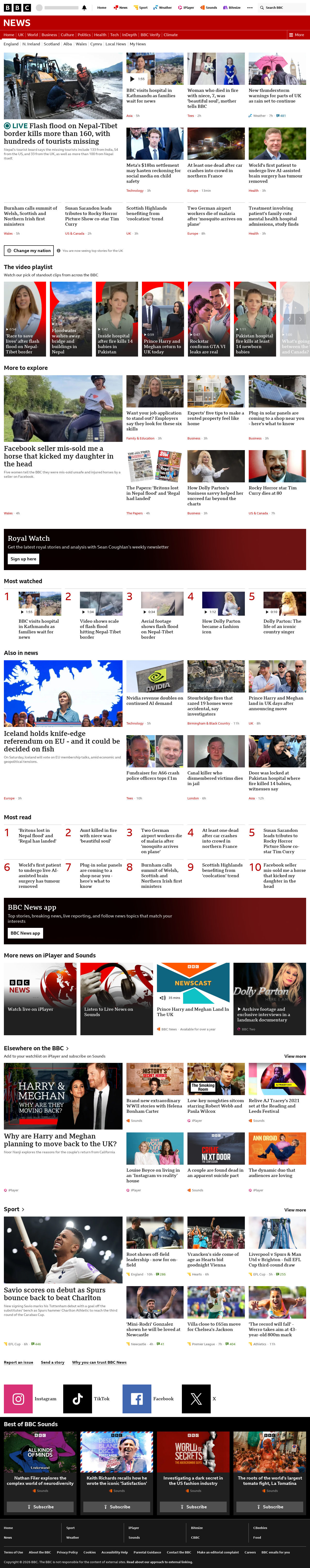 BBC News snapshot from Thursday, 27 August 2026 at 04:00