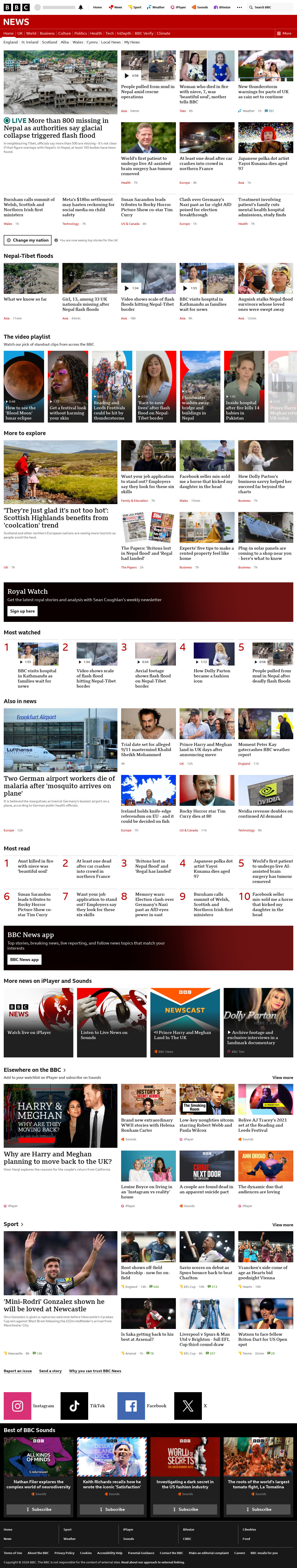 BBC News snapshot from Thursday, 27 August 2026 at 08:00