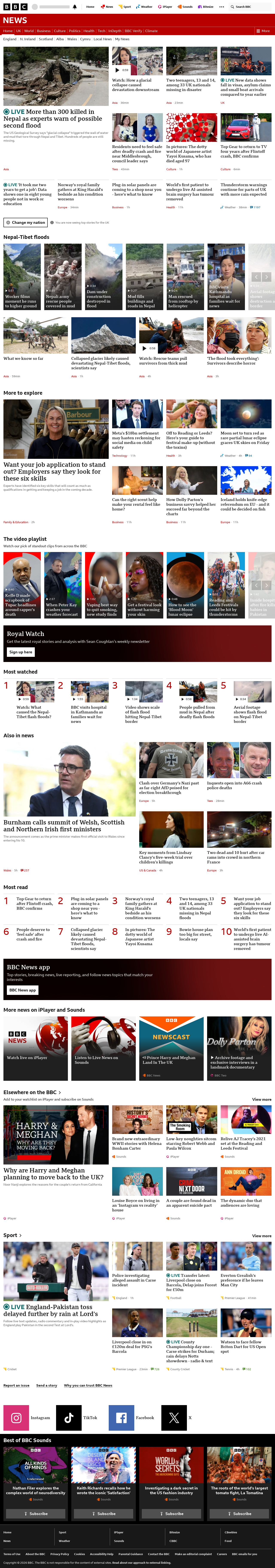 BBC News snapshot from Thursday, 27 August 2026 at 12:00