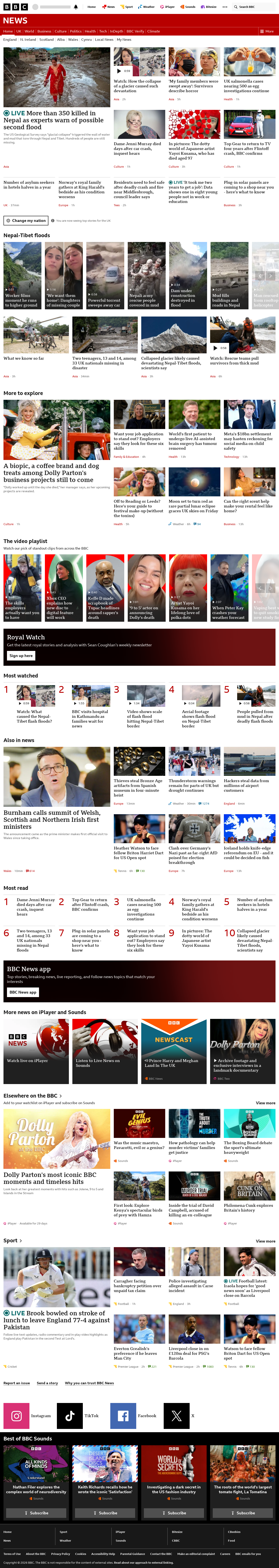 BBC News snapshot from Thursday, 27 August 2026 at 14:00