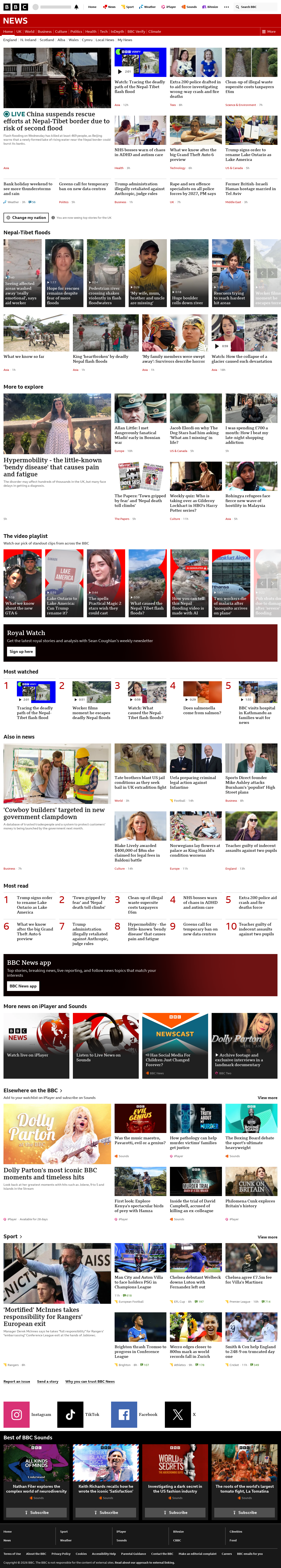 BBC News snapshot from Friday, 28 August 2026 at 06:00