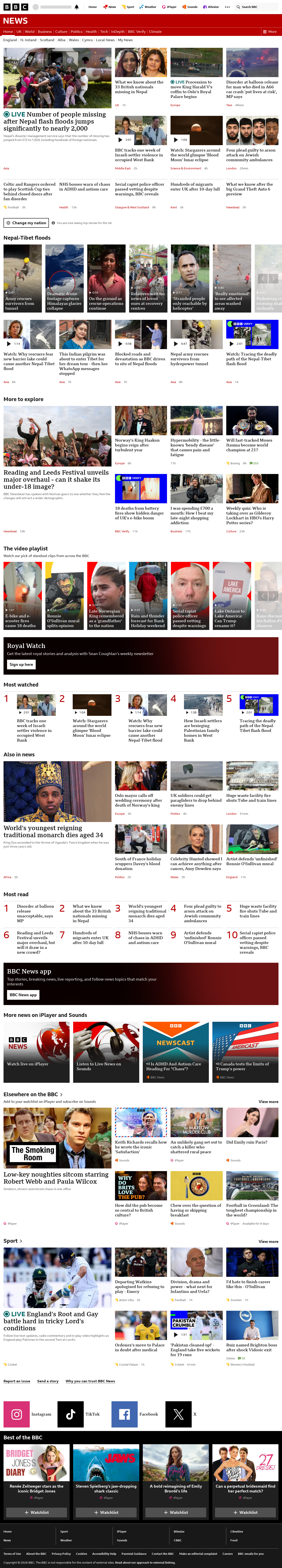 BBC News snapshot from Friday, 28 August 2026 at 18:00