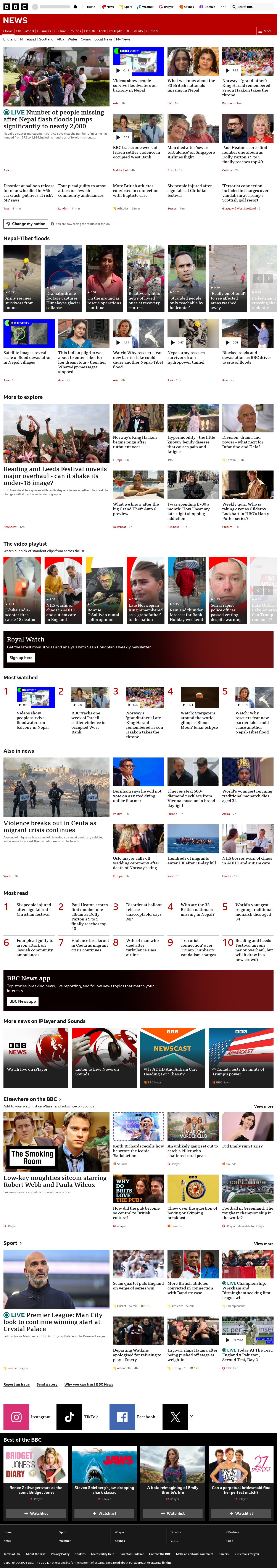 BBC News snapshot from Friday, 28 August 2026 at 20:00