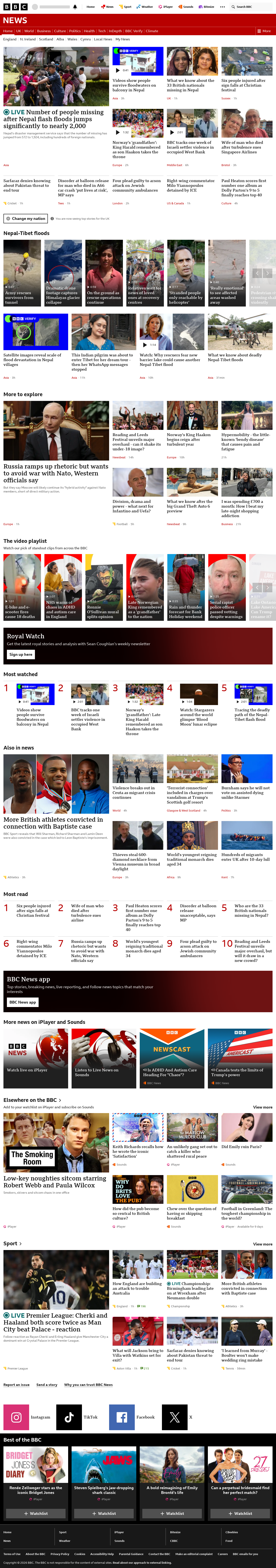 BBC News snapshot from Friday, 28 August 2026 at 22:00