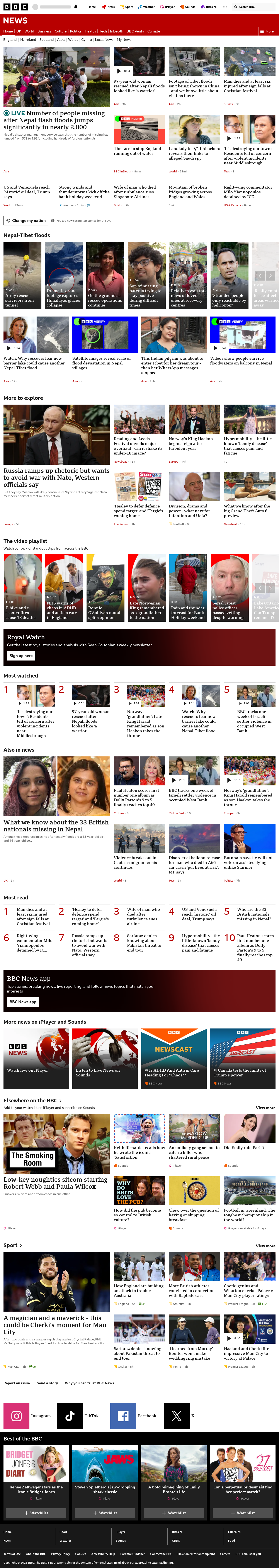BBC News snapshot from Saturday, 29 August 2026 at 02:00