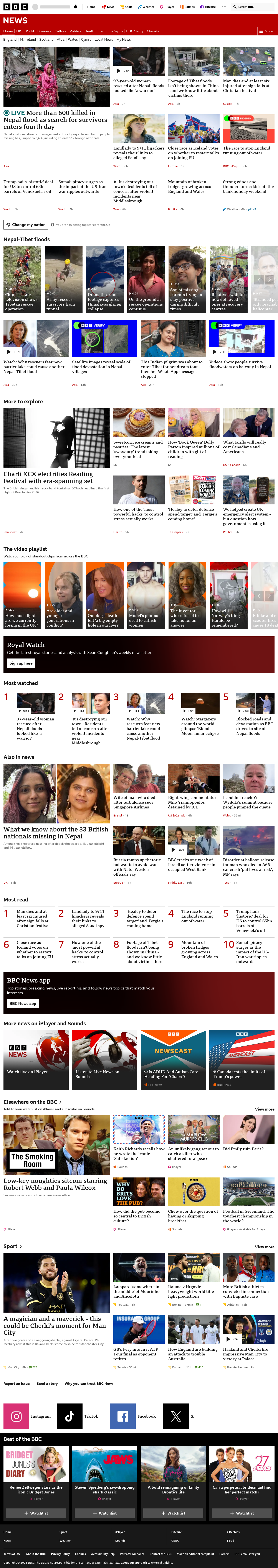 BBC News snapshot from Saturday, 29 August 2026 at 08:00