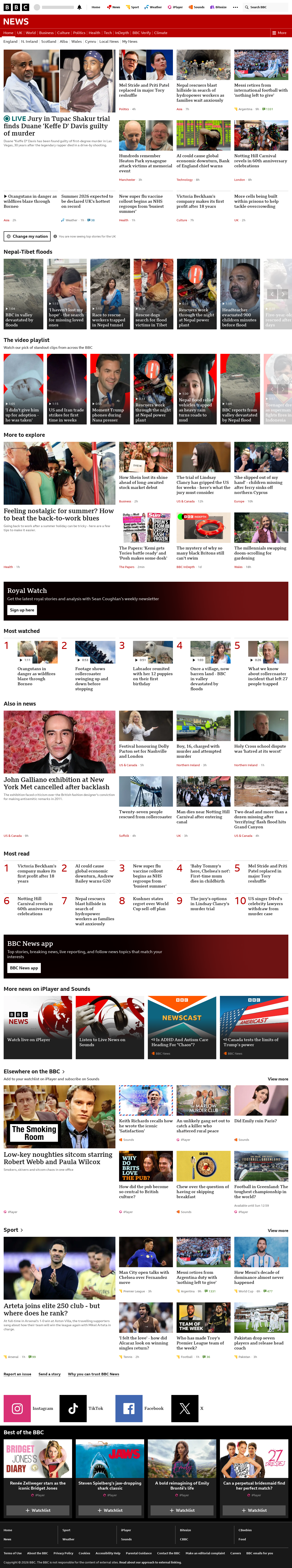 BBC News snapshot from Tuesday, 1 September 2026 at 02:00