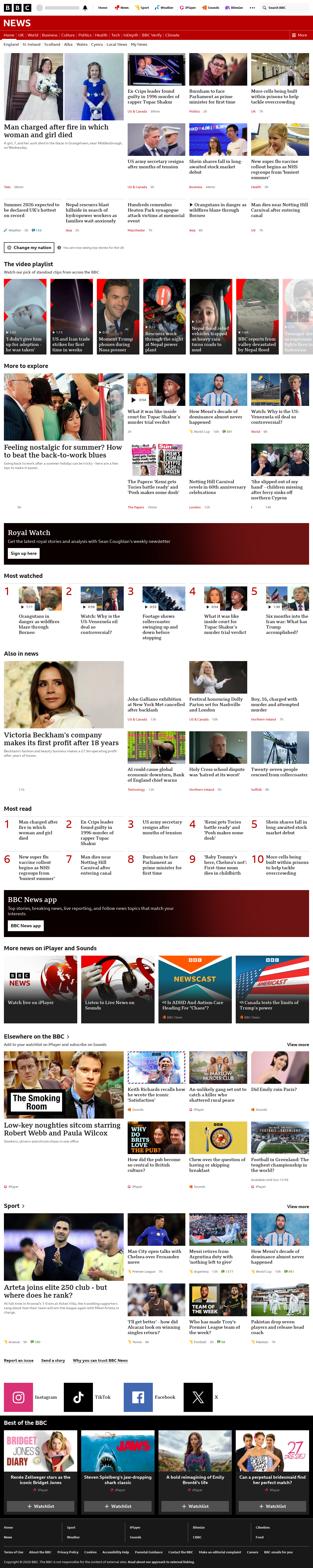 BBC News snapshot from Tuesday, 1 September 2026 at 06:00