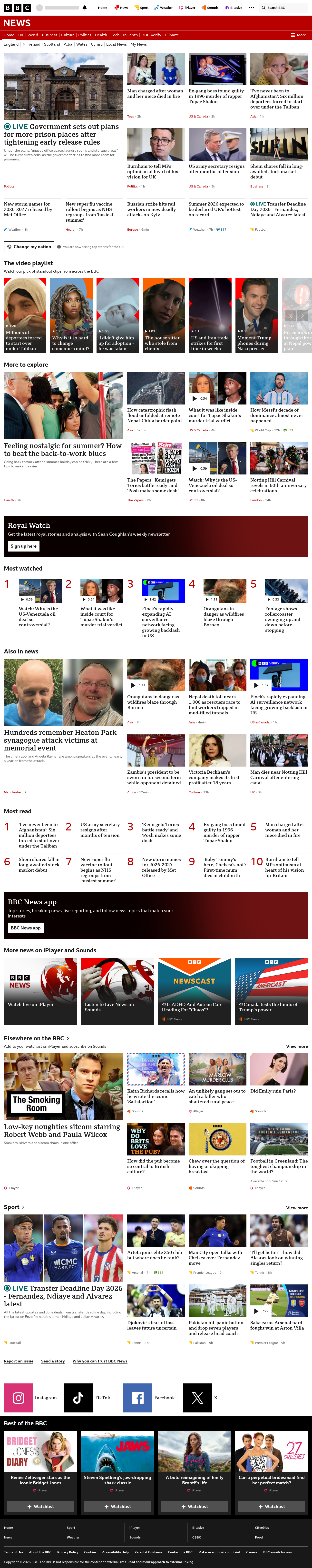 BBC News snapshot from Tuesday, 1 September 2026 at 08:00