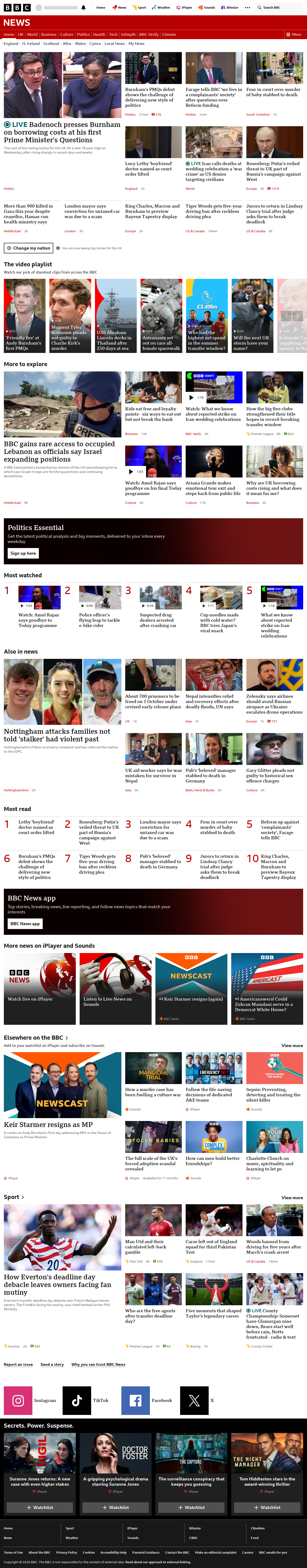 BBC News snapshot from Wednesday, 2 September 2026 at 16:00