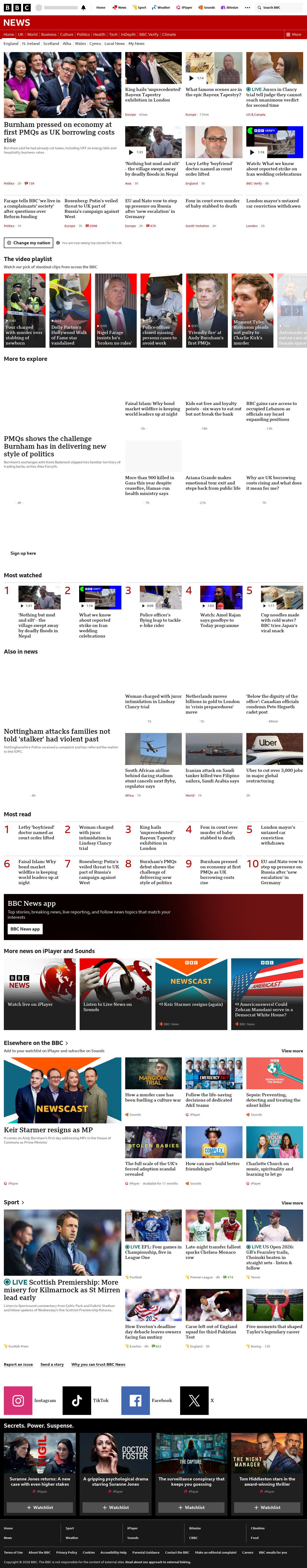 BBC News snapshot from Wednesday, 2 September 2026 at 20:00