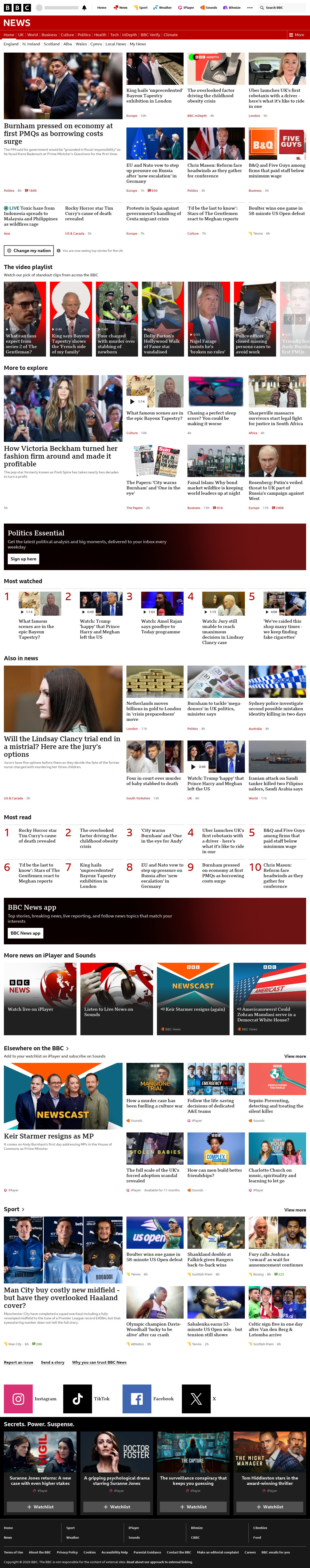 BBC News snapshot from Thursday, 3 September 2026 at 06:00
