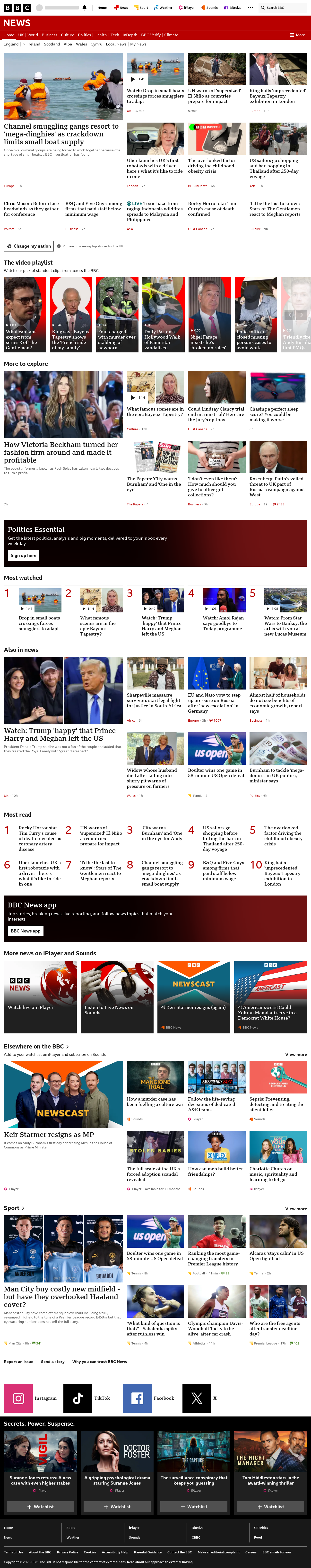 BBC News snapshot from Thursday, 3 September 2026 at 08:00