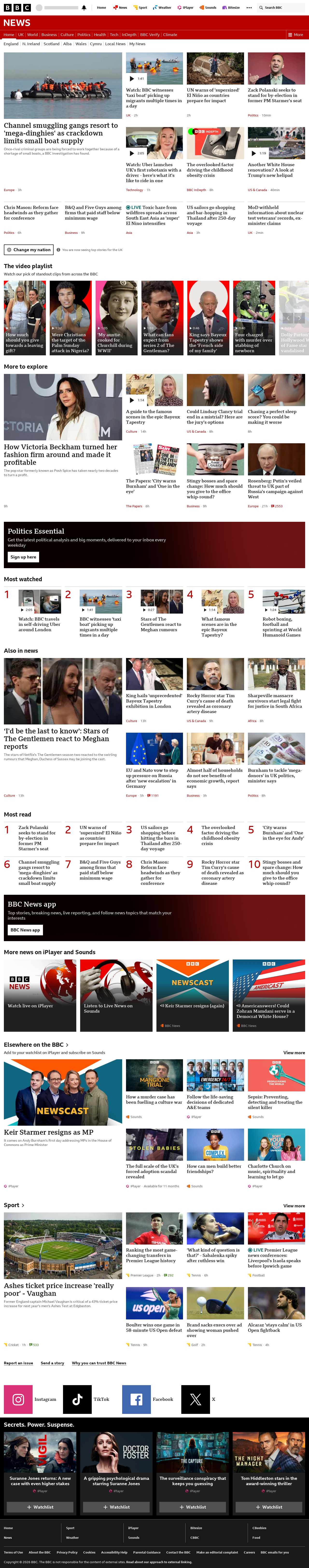 BBC News snapshot from Thursday, 3 September 2026 at 10:00