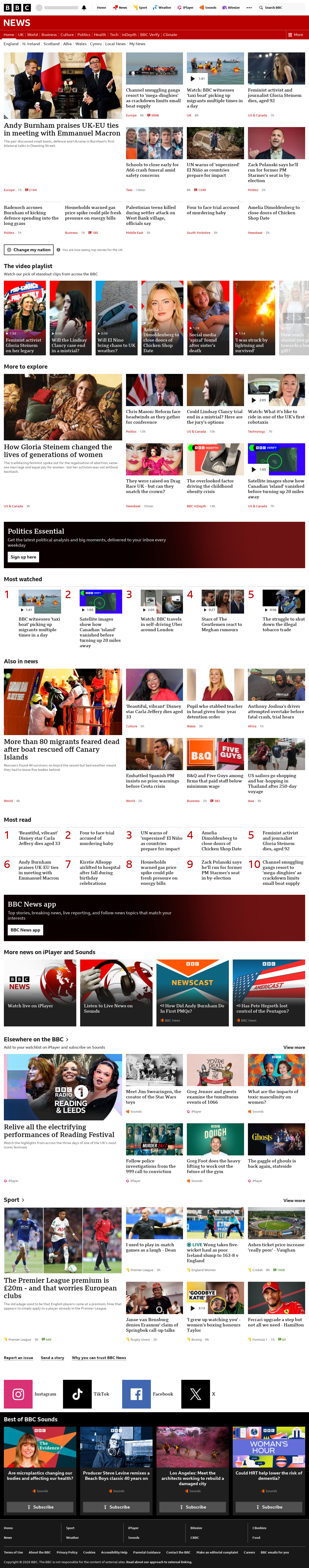 BBC News snapshot from Thursday, 3 September 2026 at 16:00