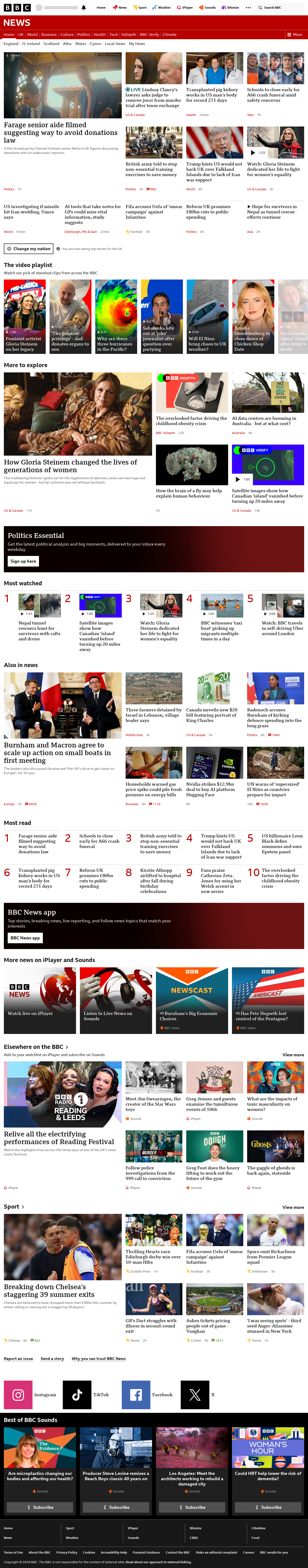 BBC News snapshot from Friday, 4 September 2026 at 00:00