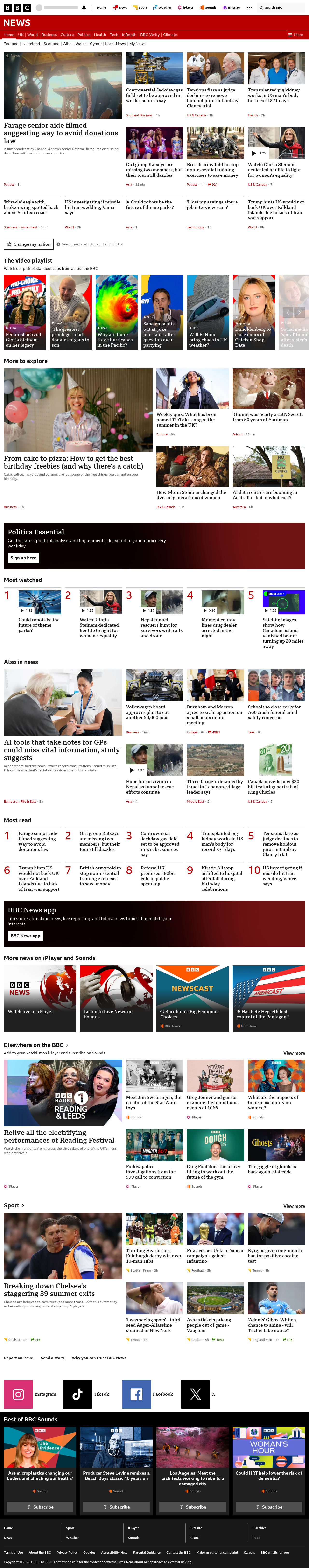 BBC News snapshot from Friday, 4 September 2026 at 02:00