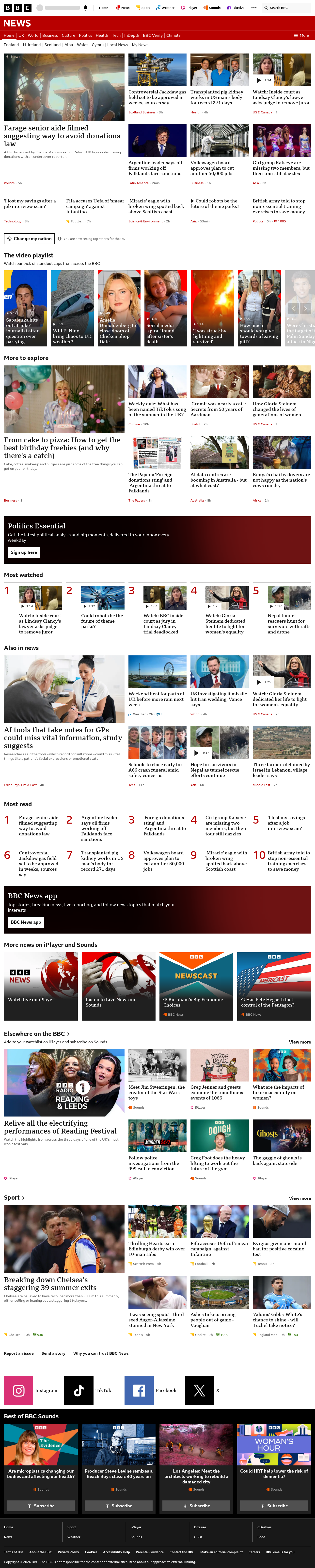 BBC News snapshot from Friday, 4 September 2026 at 04:00